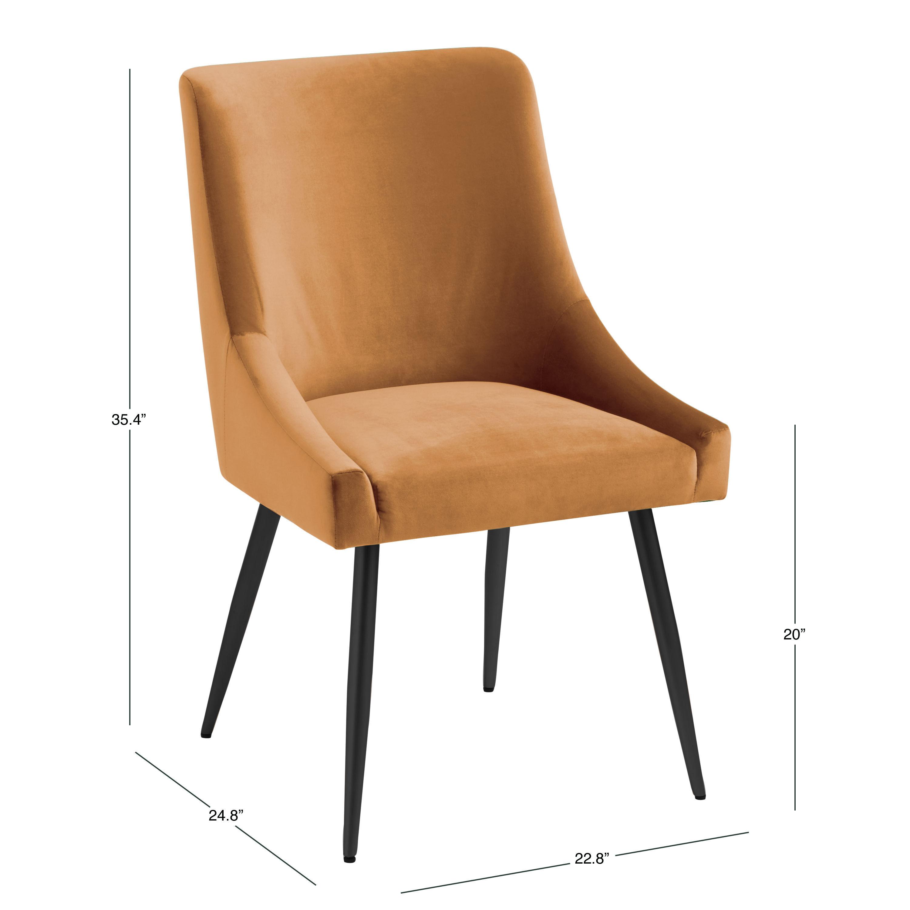 Rust velvet 2025 dining chair