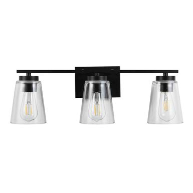 Grezler Black And Clear Glass 3 Light Wall Sconce Grezler Black And Clear Glass 3 Light Wall Sconce