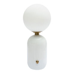 Silvia Frosted Glass Globe and Metal LED Accent Lamp