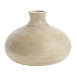 CRAFT Small Whitewash Mango Wood Vase