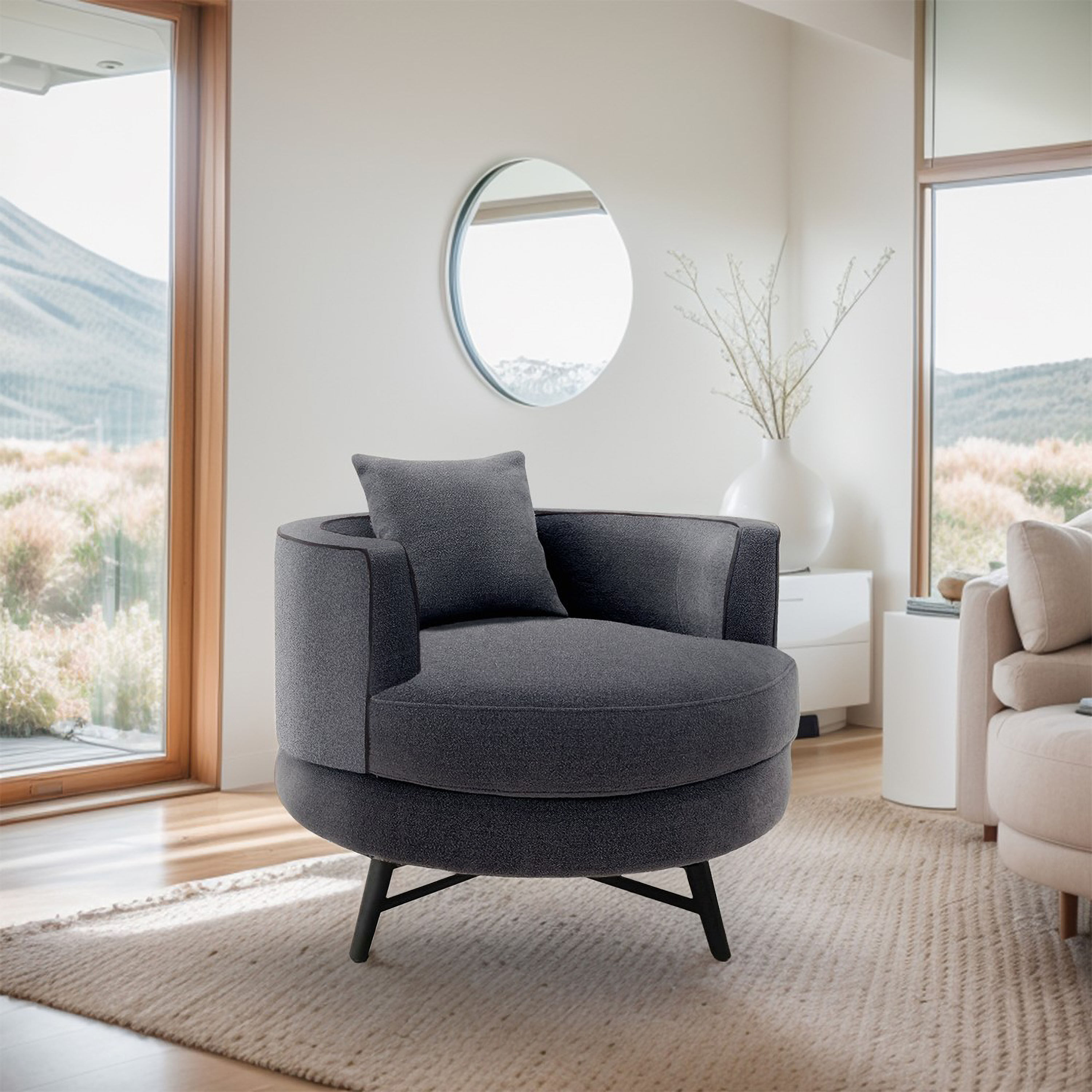 Casey Barrel Upholstered Swivel Chair