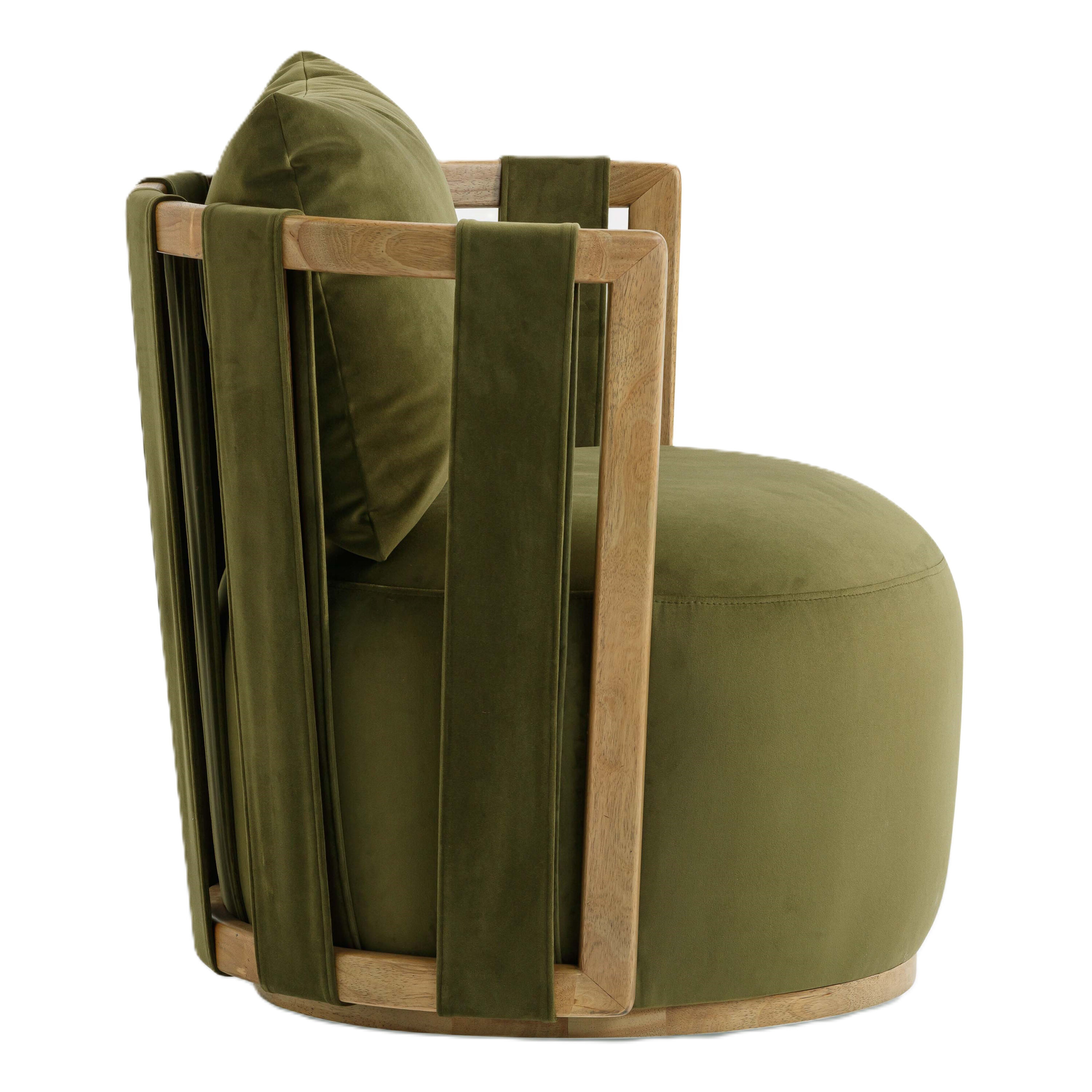 Serjeant Natural Exposed Wood Upholstered Swivel Chair image number 3