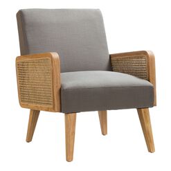 Gaston Natural Wood and Rattan Cane Chair
