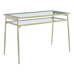 Myrtle Metal and Glass Desk with Shelf