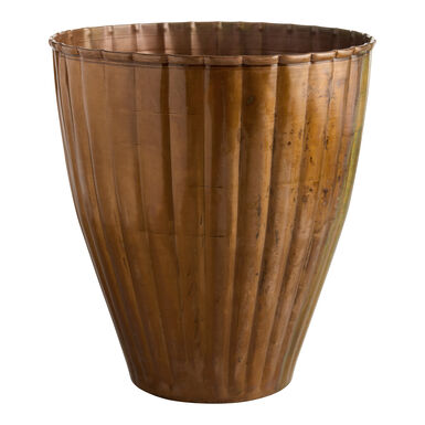 Copper Patina Metal Ribbed Planter Copper Patina Metal Ribbed Planter