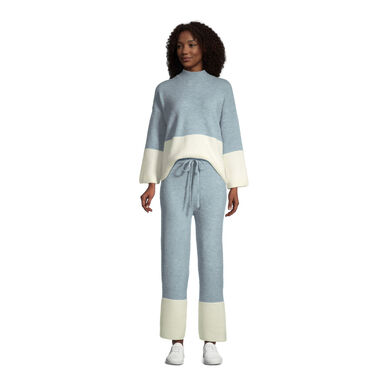 Sky Blue and Ivory Color Block Loungewear Collection Sky Blue and Ivory Color Block Loungewear Collection