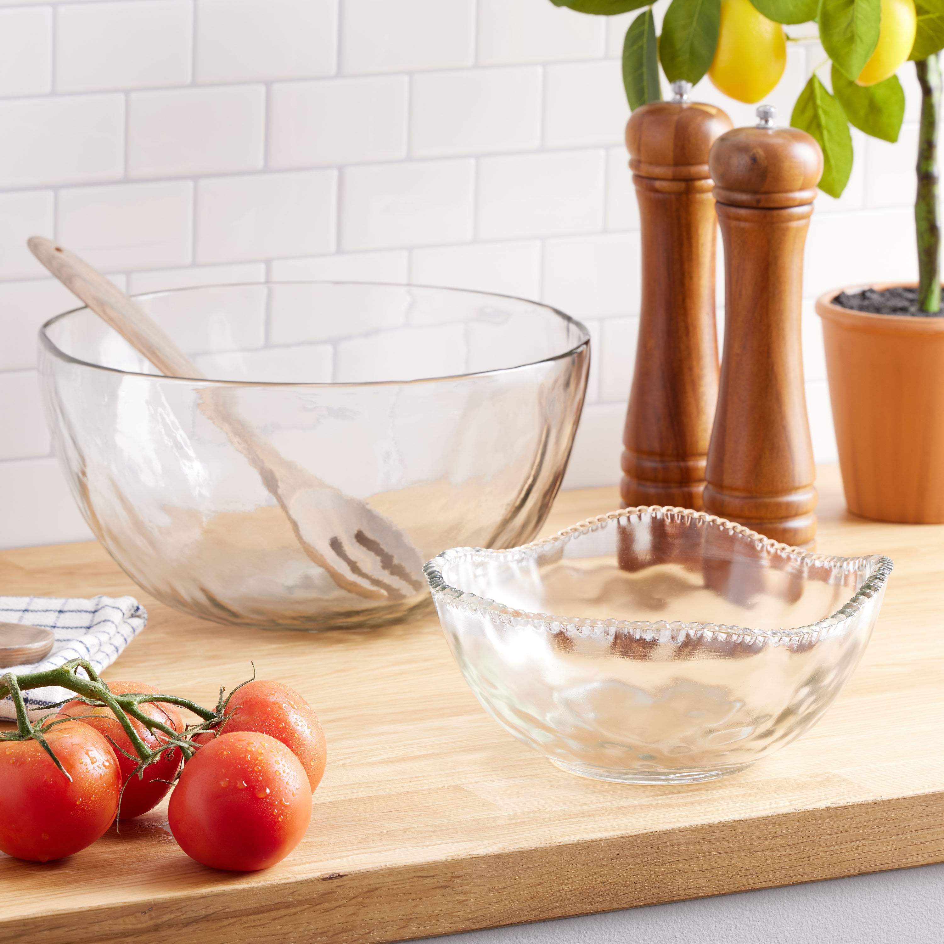 Recycled Glass Beaded Rim Bowl World Market