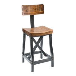 Jenn Solid Acacia Wood Barstool with Removable Back