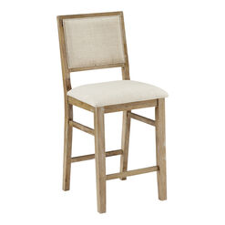 Columbia Rustic Wood Upholstered Counter Stool 2 Piece Set