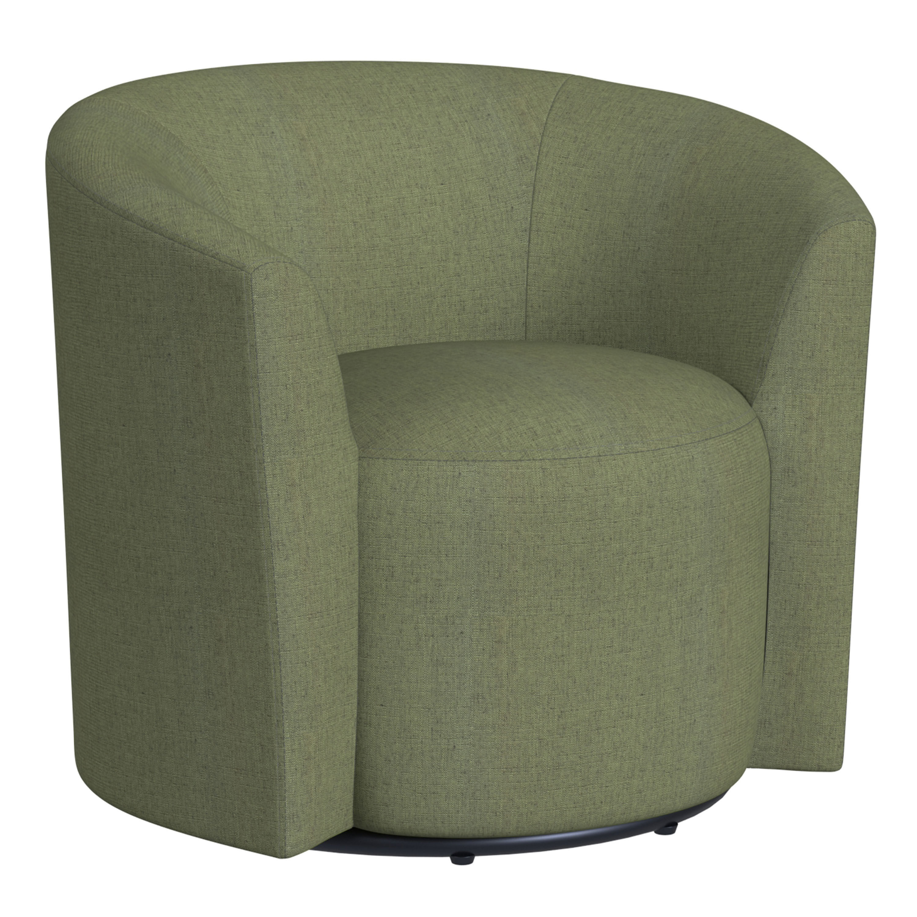 Clarence Green Woven Barrel Back Upholstered Swivel Chair image number 0