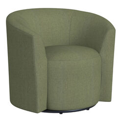 Clarence Green Woven Barrel Back Upholstered Swivel Chair