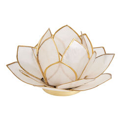 Capiz 20 Petal Lotus Tealight Candle Holder