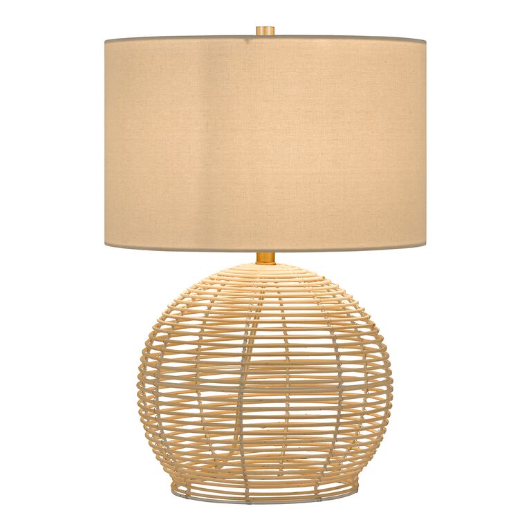 Marta Natural Open Weave Rattan Table Lamp image number 1