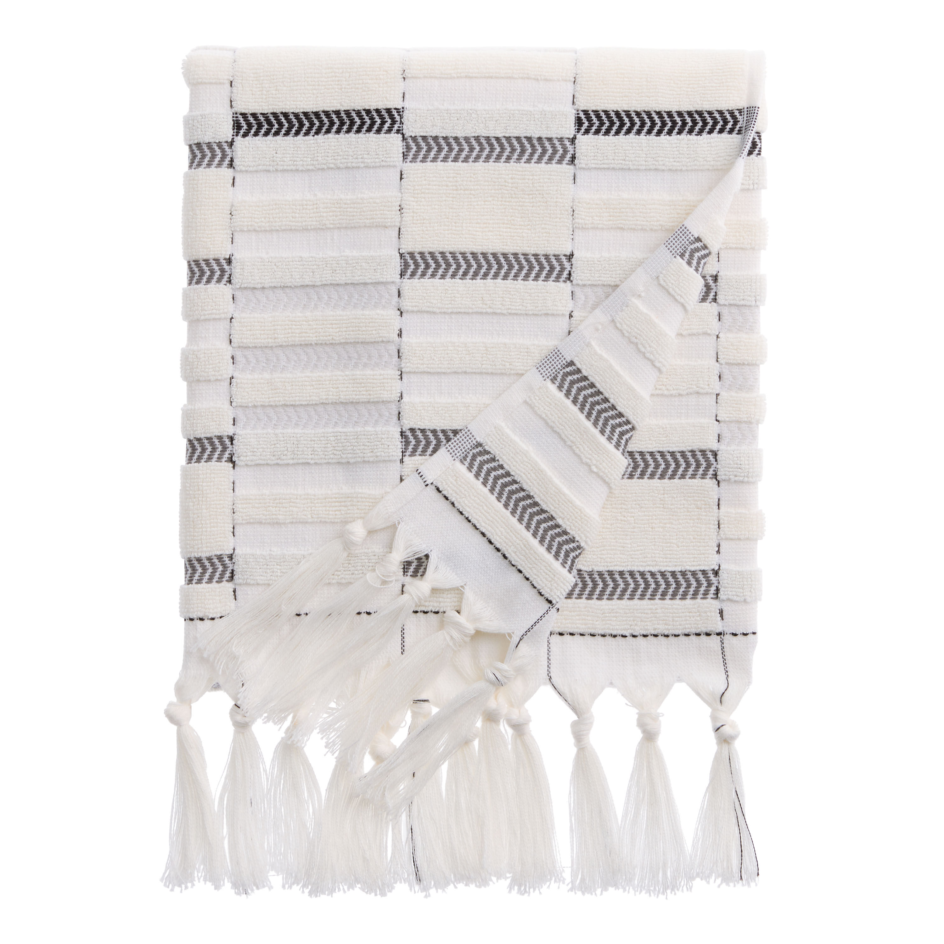 Black and white striped bathroom towels best sale