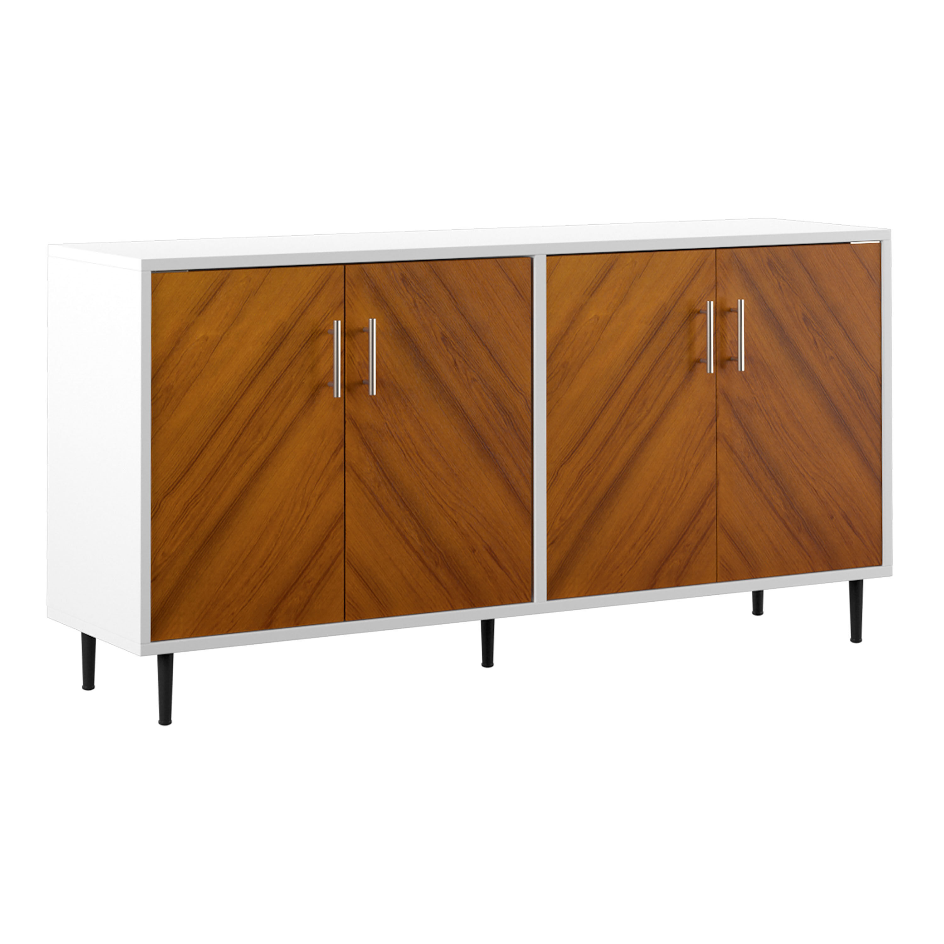 Dustin Spiced Auburn Wood And Brass Inlay Storage Cabinet World Market