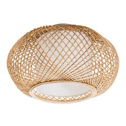Reyna Natural Wicker And Jute Flush Mount Ceiling Light