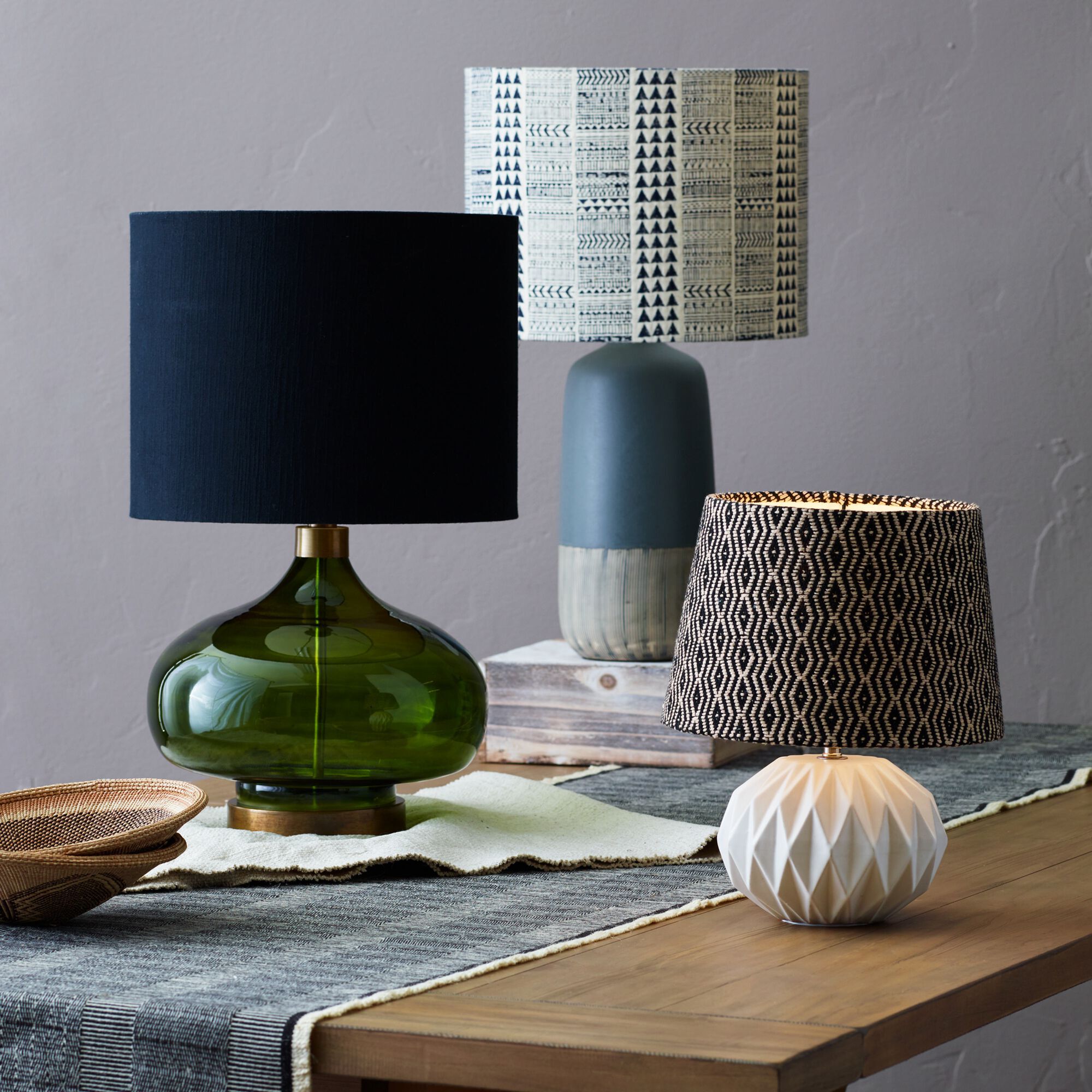 Halsey Green Glass Teardrop Table Lamp Base by World Market