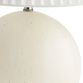 Round White Stone Table Lamp with Pleated Shade image number 3