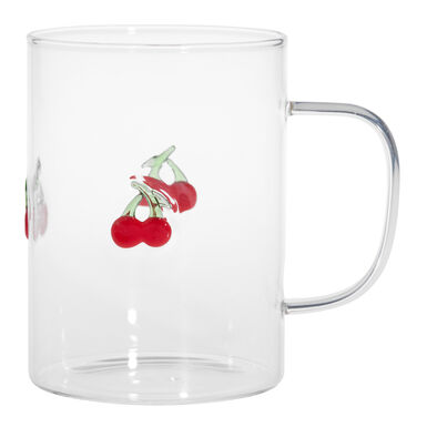 Charm Cherry Inlay Glass Mug Charm Cherry Inlay Glass Mug