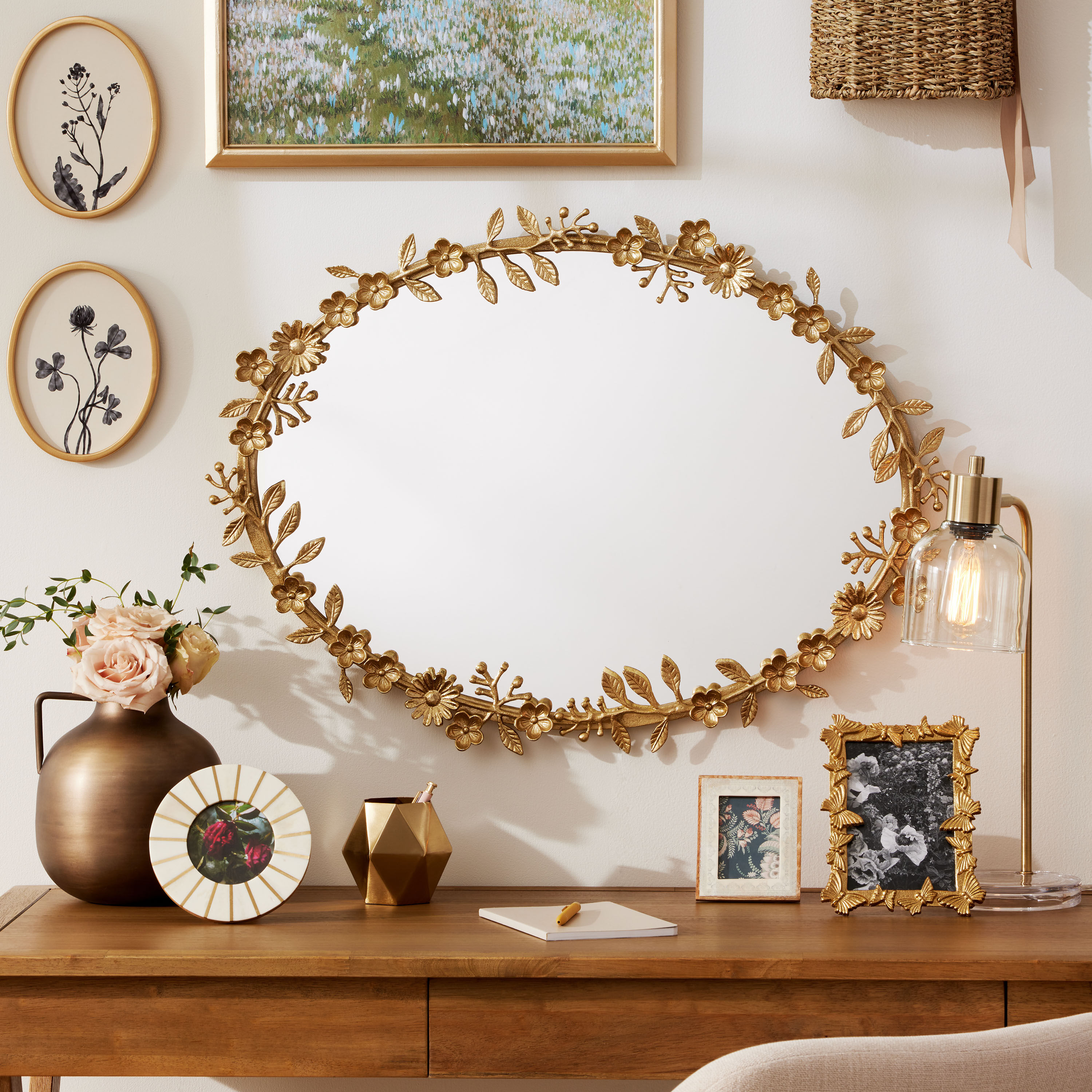 Floral mirrors hot sale