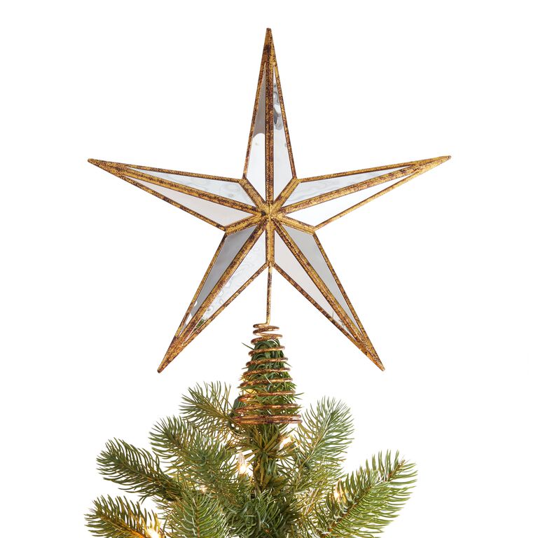 Antique Gold Mirror Star Tree Topper