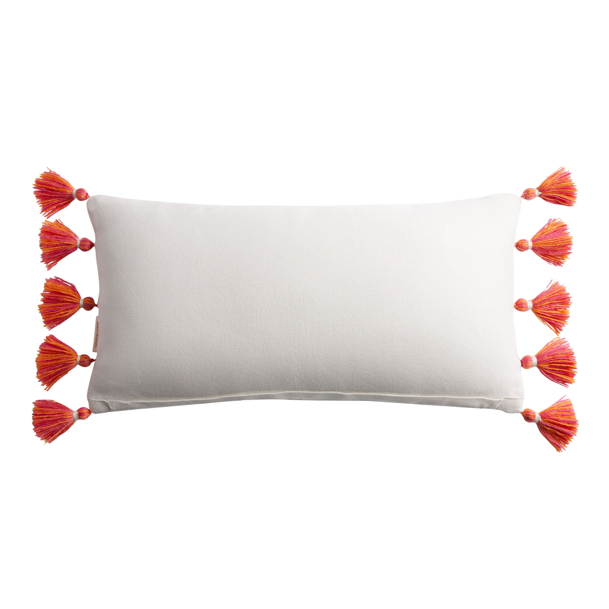 Fuchsia Multi Stripe Fringe Indoor Outdoor Lumbar Pillow World Market