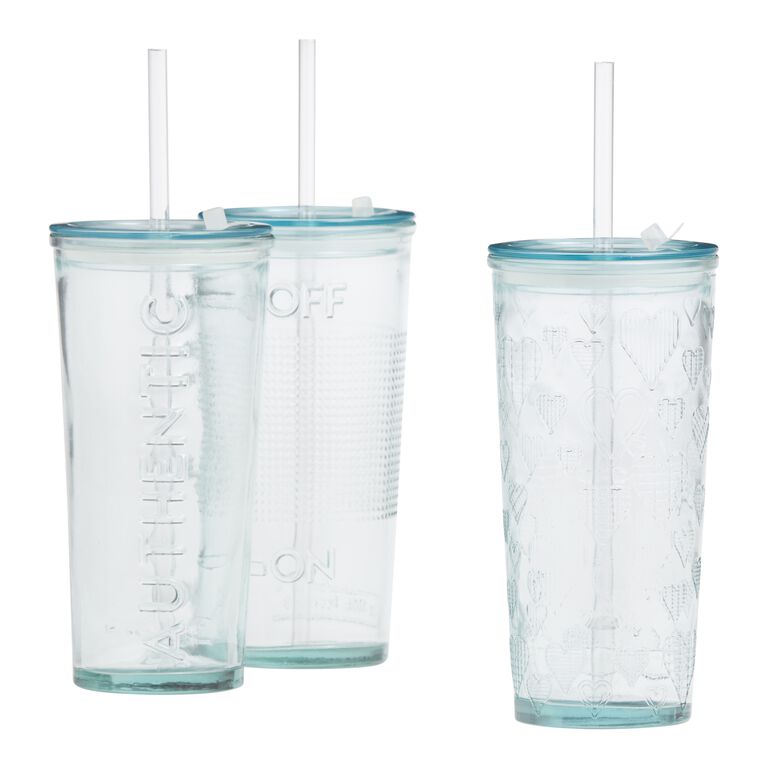 Travel Wine Glasses Set with Sliding Lids and Straws, Keep Cold