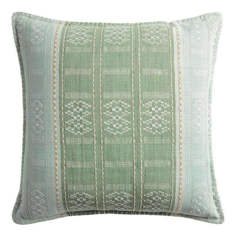 Umbud Stripe Embroidered Indoor Outdoor Throw Pillow image number 1