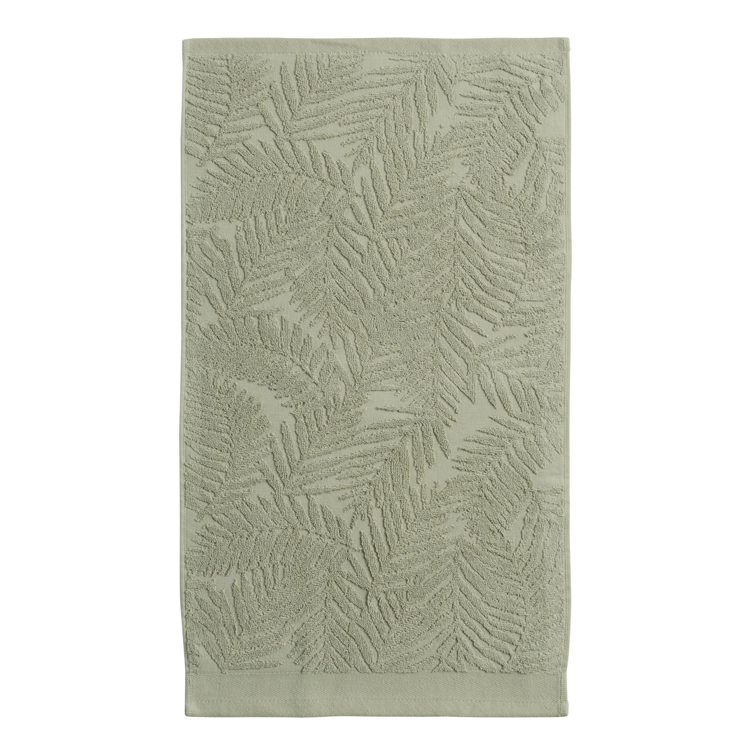 Sage Green Sculpted Palm Leaf Hand Towel World Market