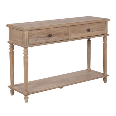 Rafe Wire Brushed Natural Wood Console Table with Drawers Rafe Wire Brushed Natural Wood Console Table with Drawers