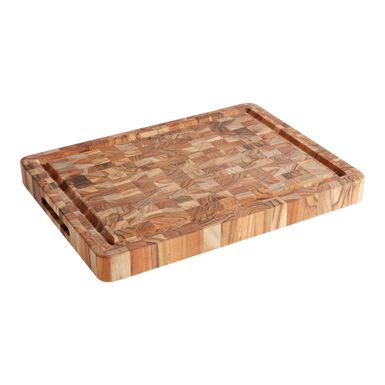 Teakhaus End Grain Wood Reversible Trencher Butcher Block Teakhaus End Grain Wood Reversible Trencher Butcher Block