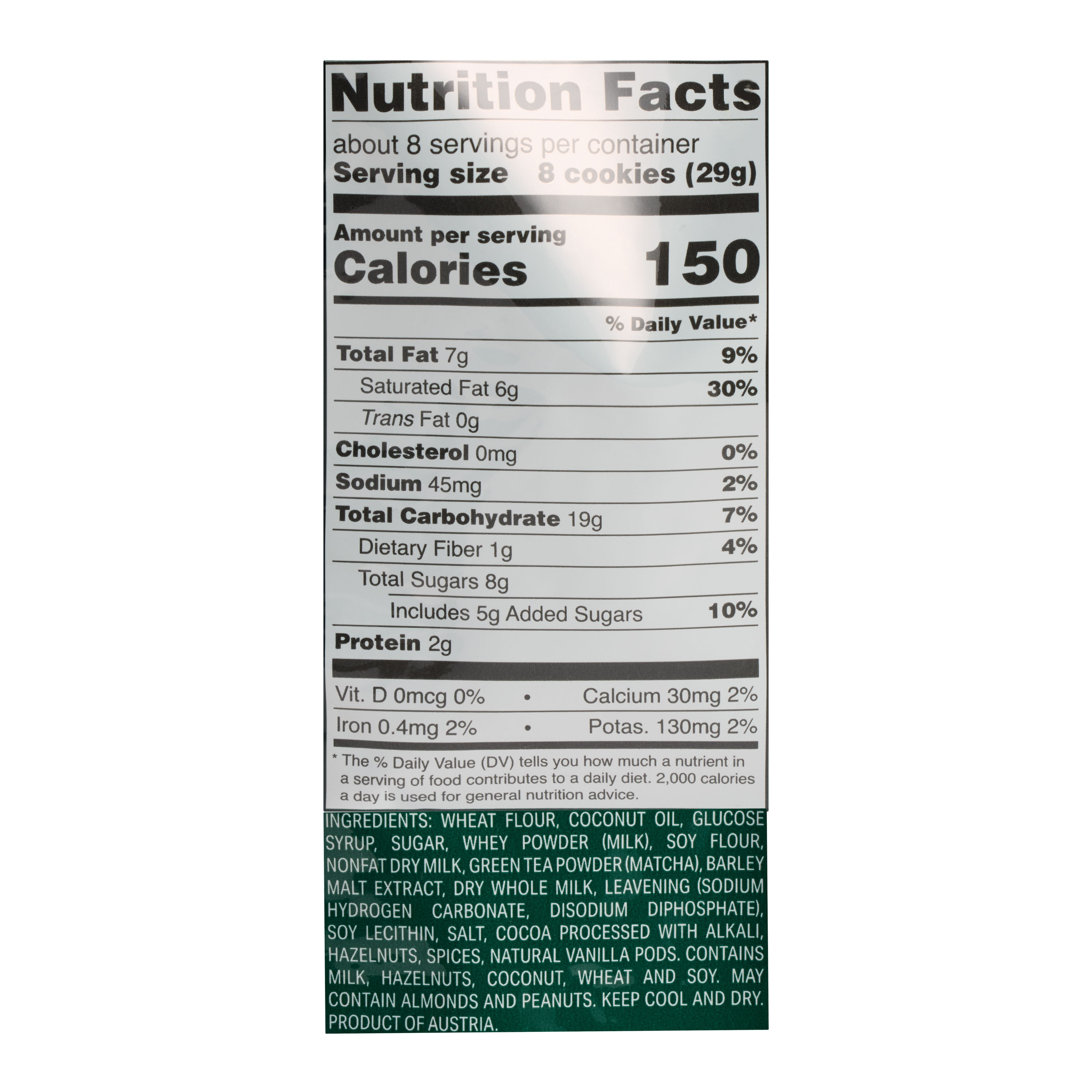 Loacker Quadratini Matcha Green Tea Wafer Cookies