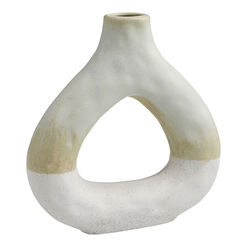 Wide Two Tone Reactive Glaze Ceramic Hollow Vase
