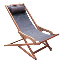 Lanai Dark Brown All Weather Wicker Sling Lounger Chair