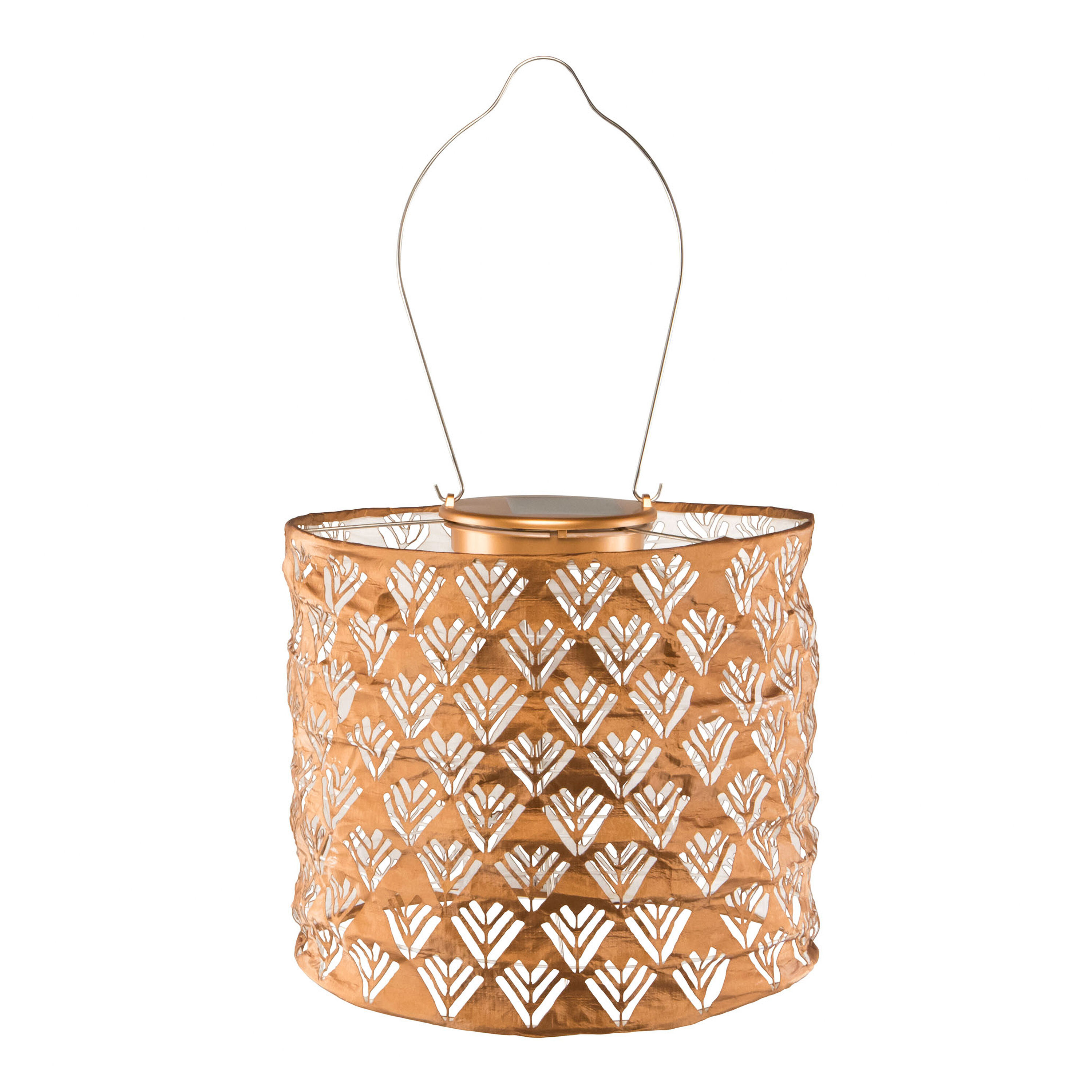 Copper Drum Chevron Fabric Solar LED Lantern World Market