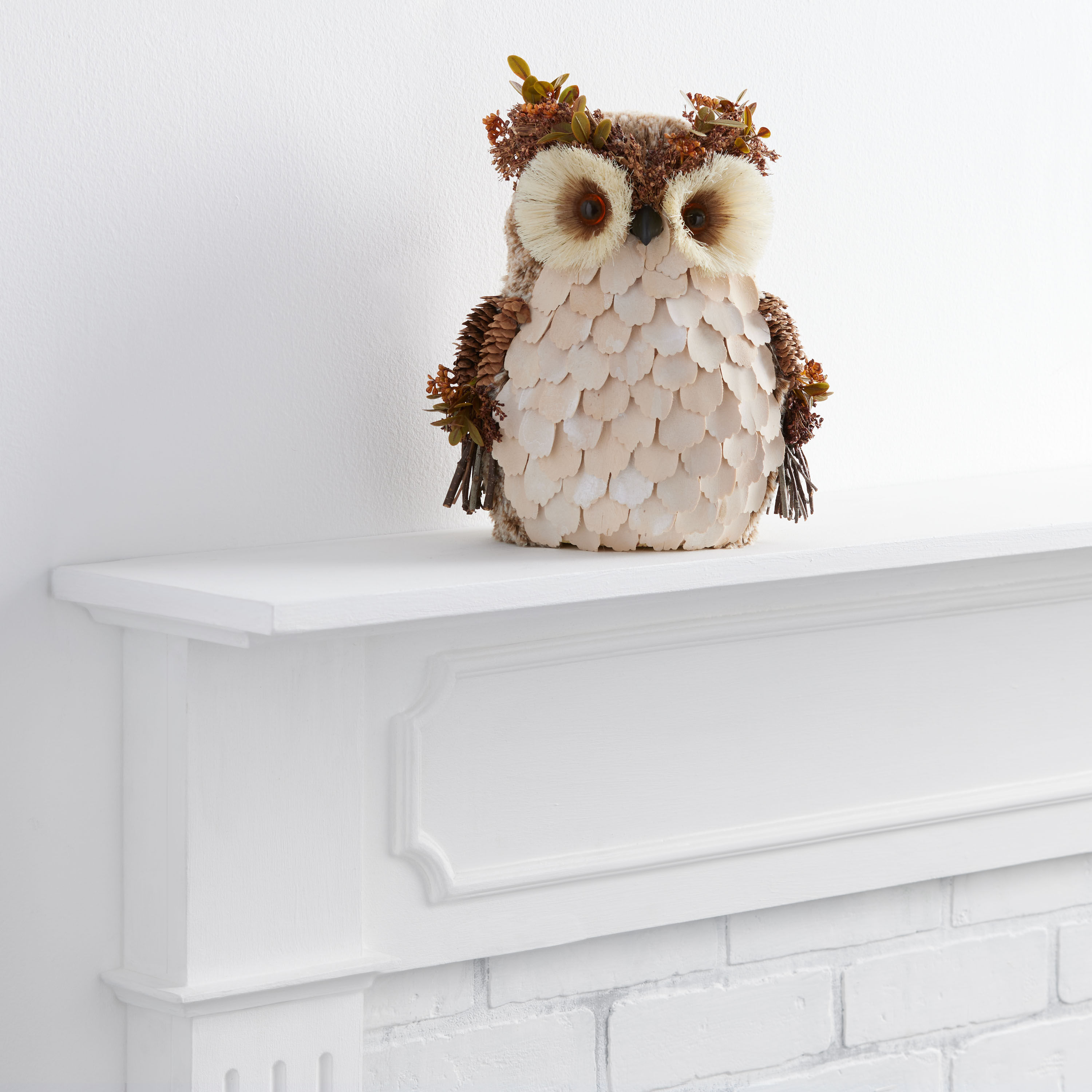 Wood Chip and Natural Twig Owl Decor image number 0