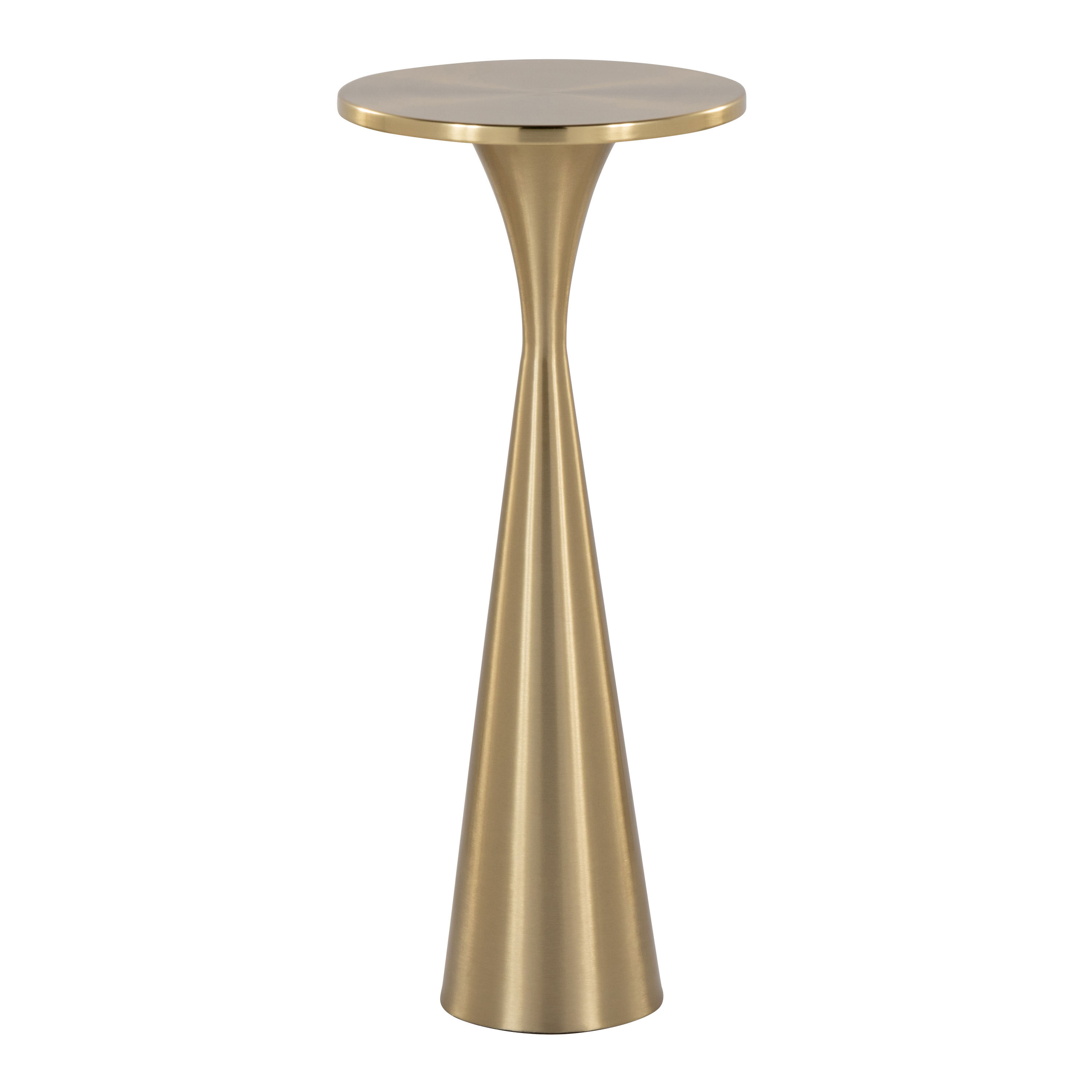 Kasa Round Metal Starburst Cone Pedestal End Table - World Kasa Round Metal Starburst Cone Pedestal End Table - World