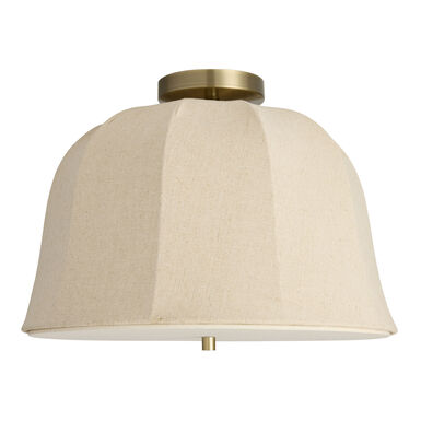 Natural Jute and Linen Bell Semi Flush Mount Ceiling Light Natural Jute and Linen Bell Semi Flush Mount Ceiling Light