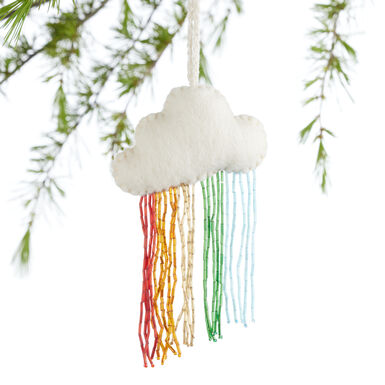 Wool Cloud With Rainbow Beads Ornament Wool Cloud With Rainbow Beads Ornament