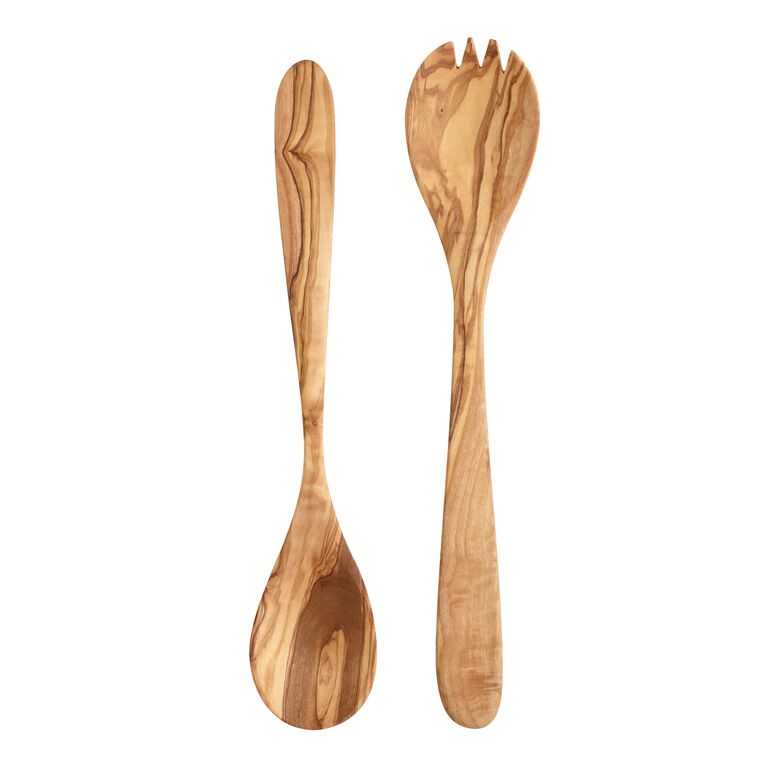 Olive Wood and Stainless Steel Whisk - World Market