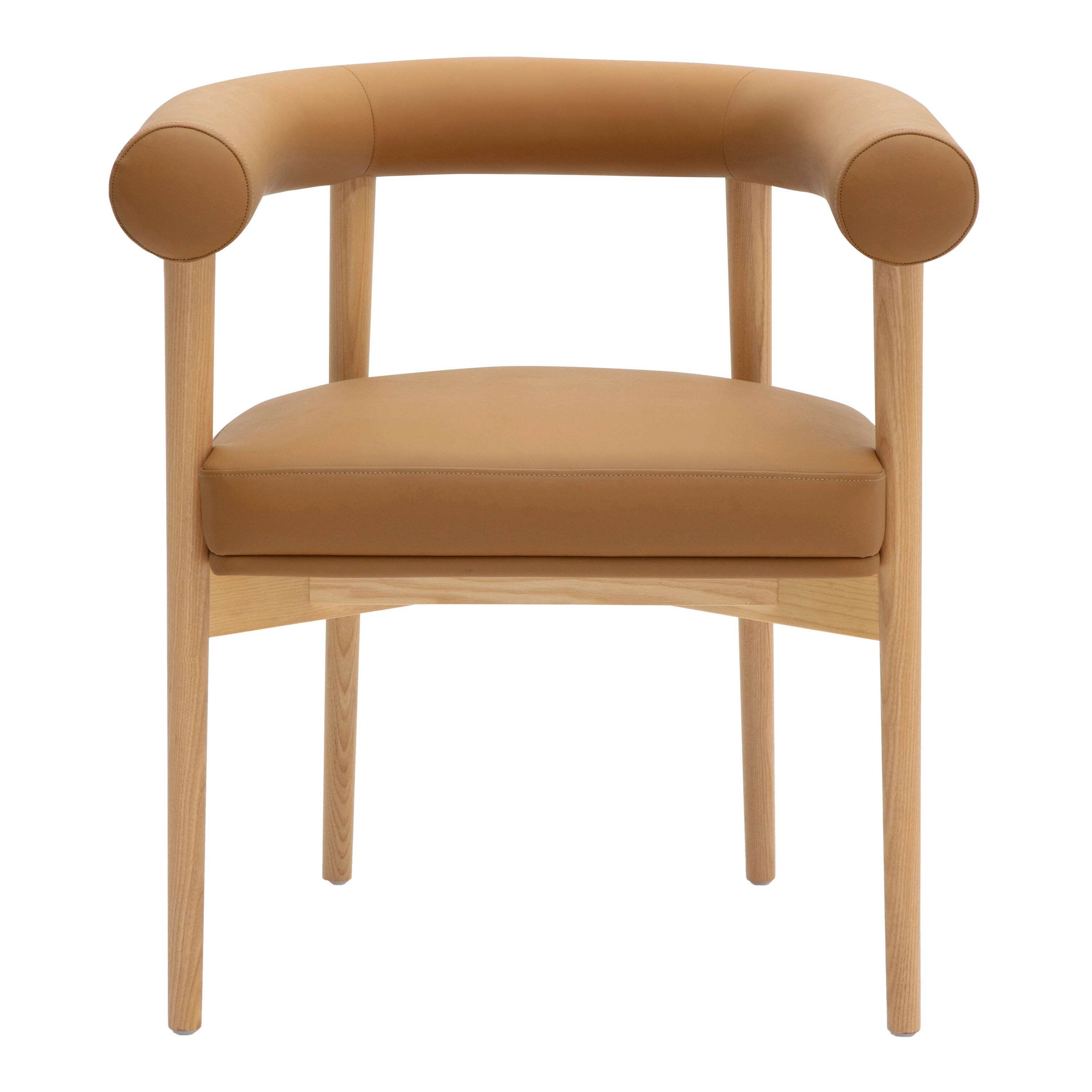 Margolo Faux Leather Curved Back Dining Armchair image number 1