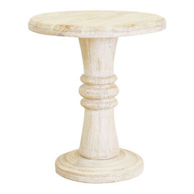 Birchin Round Natural Mango Wood Pedestal Side Table Birchin Round Natural Mango Wood Pedestal Side Table