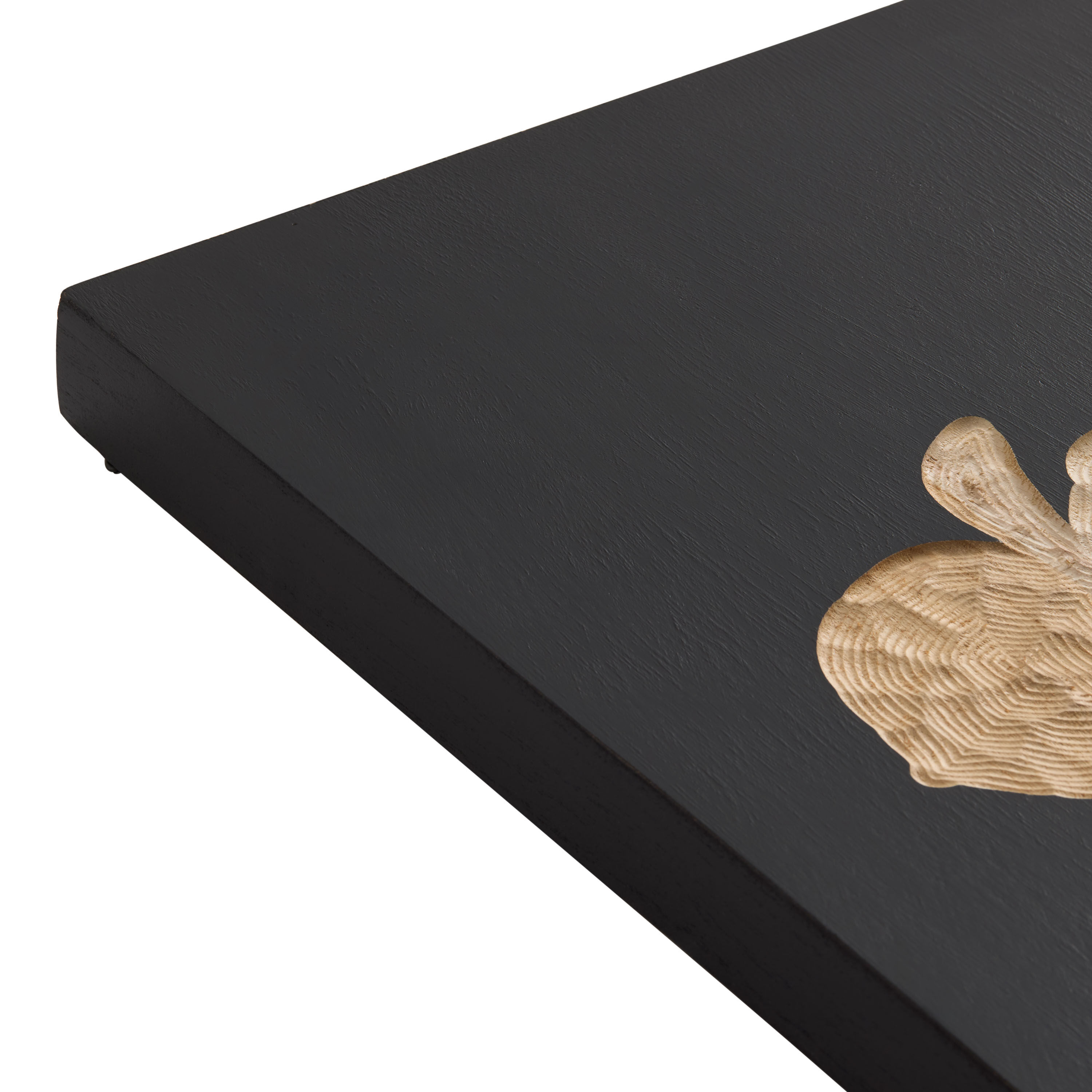 Natural and Black Carved Wood Buds Panel Wall Decor image number 2