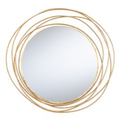 Round Gold Wire Abstract Circles Mirror