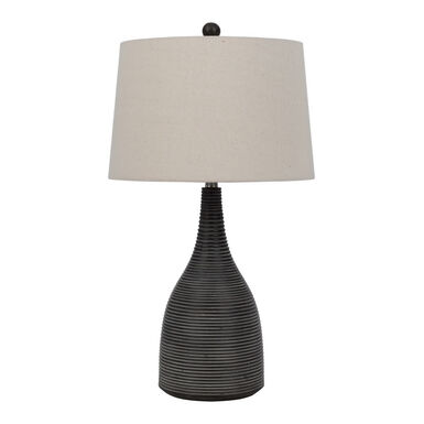 Brydges Weathered Charcoal Ribbed Ceramic Table Lamp Brydges Weathered Charcoal Ribbed Ceramic Table Lamp