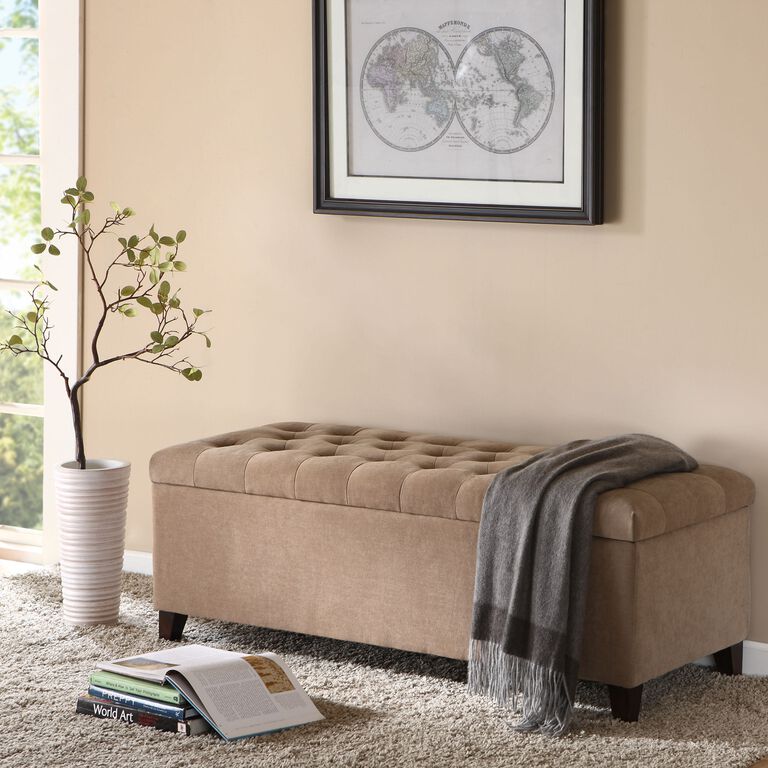 Wispy Tufted Upholstered Storage Bench image number 2