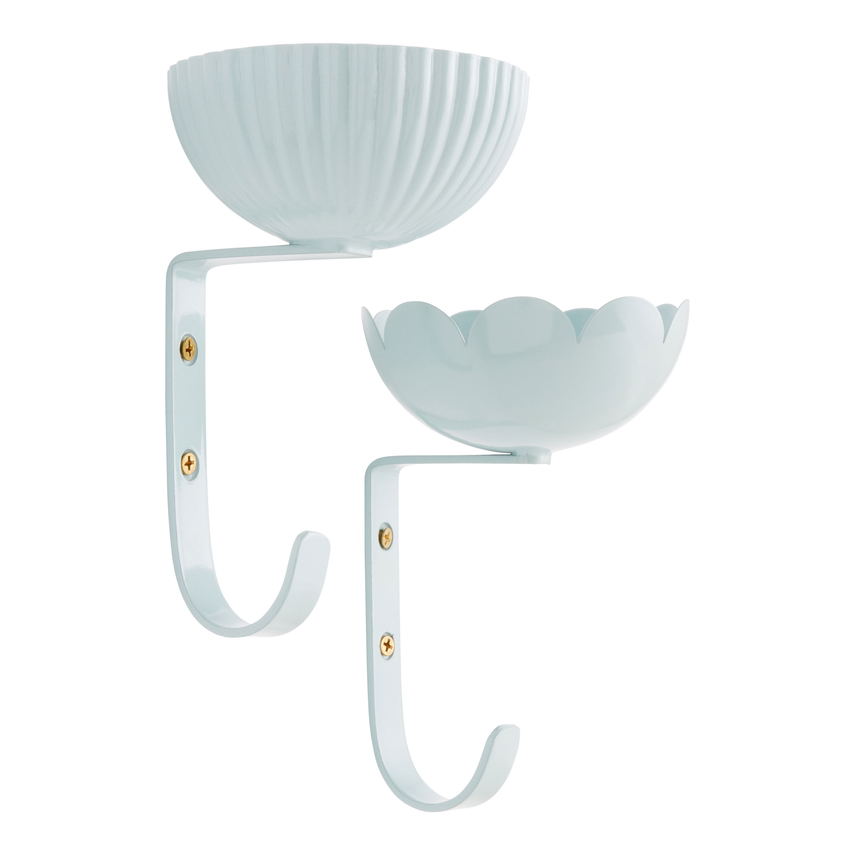 Sky Blue Metal Wall Hook With Trinket Dish World Market