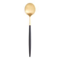 Shay Black And Gold Soup Spoons Set Of 6