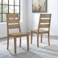Herald Rustic Wood Ladder Back Dining Chair 2 Piece Set