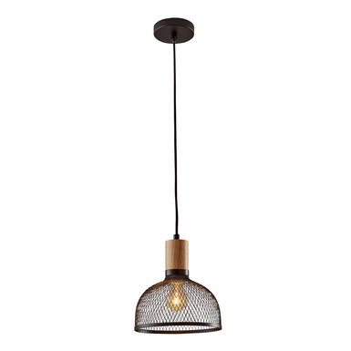 Clint Small Black Mesh And Wood Pendant Lamp Clint Small Black Mesh And Wood Pendant Lamp